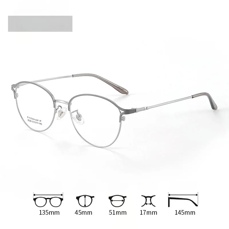 Xbora Women's Full Rim Oval Square Titanium Eyeglasses 20294