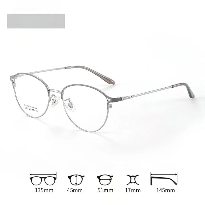 Xbora Women's Full Rim Oval Square Titanium Eyeglasses 20294