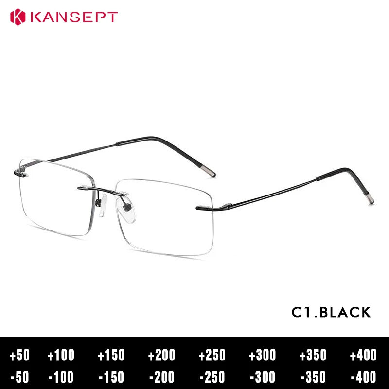 Kansept Women's Rimless Square Titanium Reading Glasses 274011