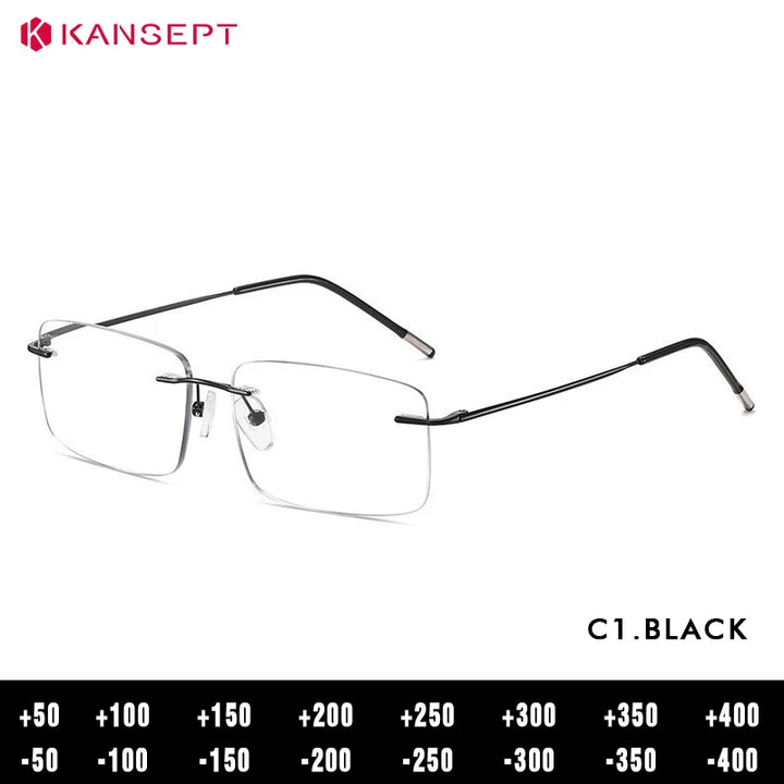 Kansept Women's Rimless Square Titanium Reading Glasses 274011