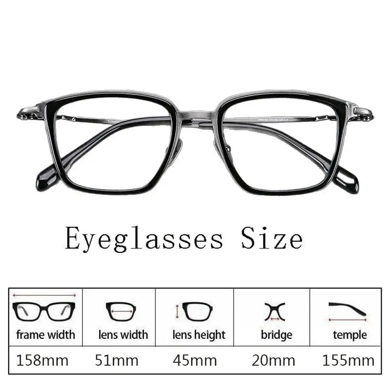 Hdcrafter Mens Full Rim Square Titanium Acetate Frames 005500 — view 2 | Hdcrafter Eyeglasses at FuzWeb