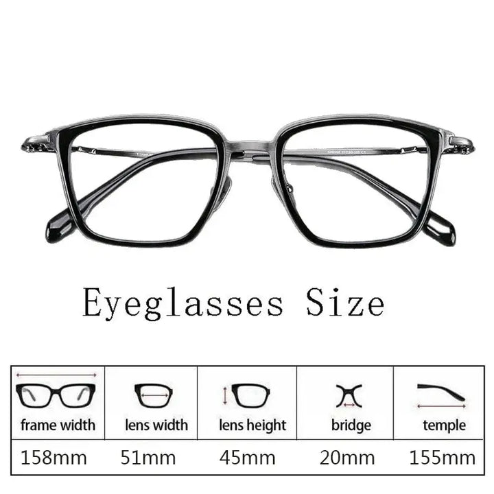 Hdcrafter Mens Full Rim Square Titanium Acetate Frames 005500 — view 2 | Hdcrafter Eyeglasses at FuzWeb
