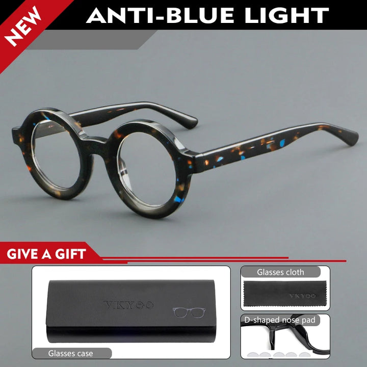 Vicky Unisex Full Rim Round Thick Acetate Reading Glasses 623103