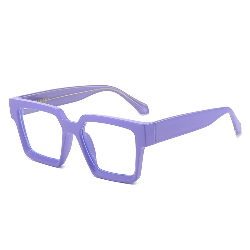CCspace Unisex Full Rim Square PC Plastic Eyeglasses 56604 Full Rim CCspace C2Purple  