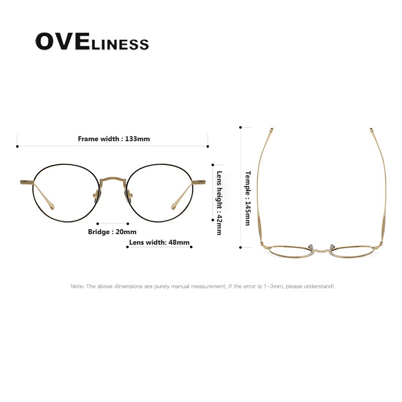 Oveliness Unisex Full Rim Round Titanium Eyeglasses M3103 Full Rim Oveliness   