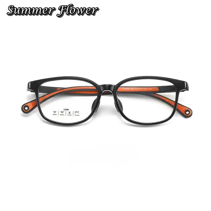Summer Flower Unisex Youth's Full Rim Square Tr 90 Titanium Eyeglasses 52008