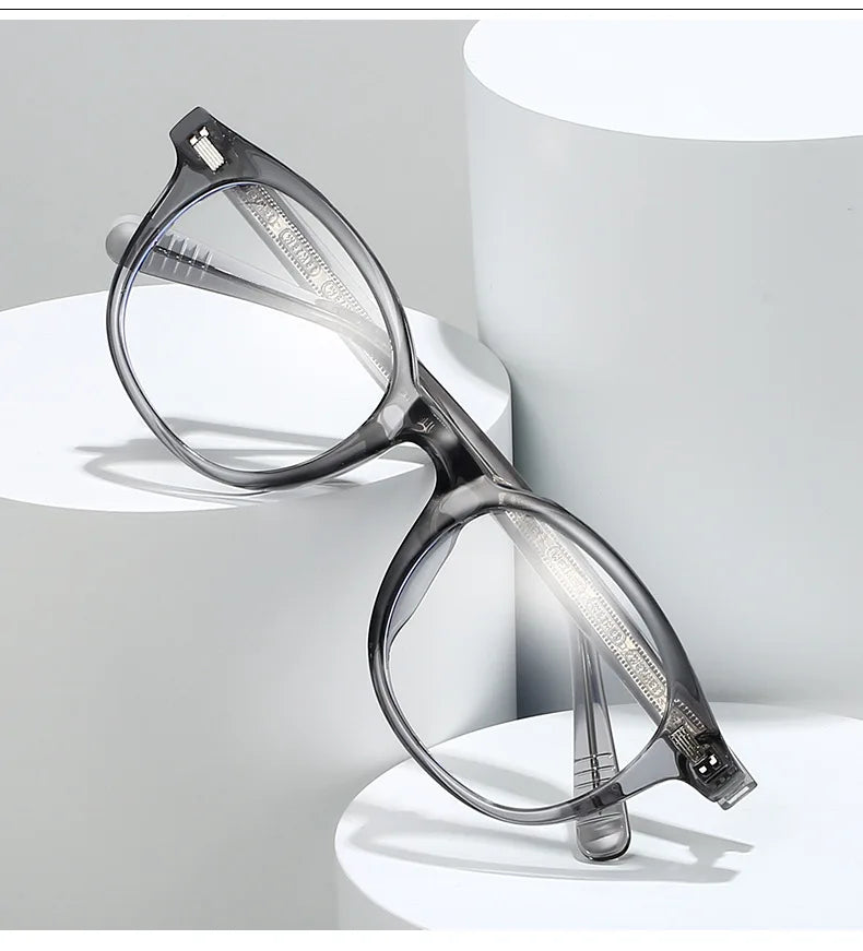 Kocolior Unisex Full Rim Round Tr 90 Photochromic Reading Glasses 28017