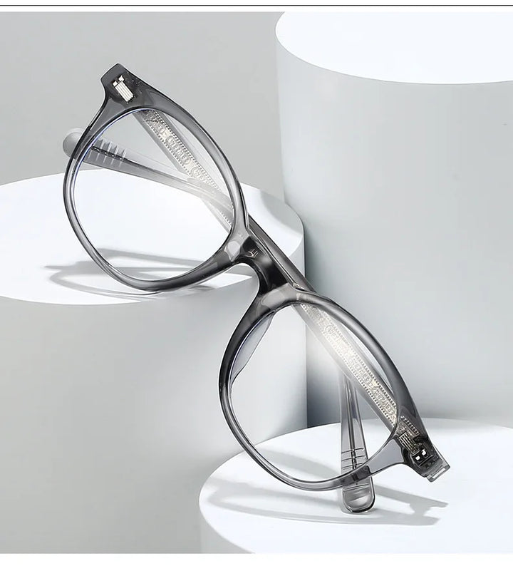 Kocolior Unisex Full Rim Round Tr 90 Photochromic Reading Glasses 28017