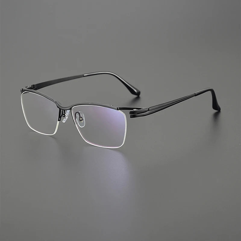 Nobler Unisex Semi Rim Large Square Titanium Eyeglasses 6205 Full Rim Nobler C2  