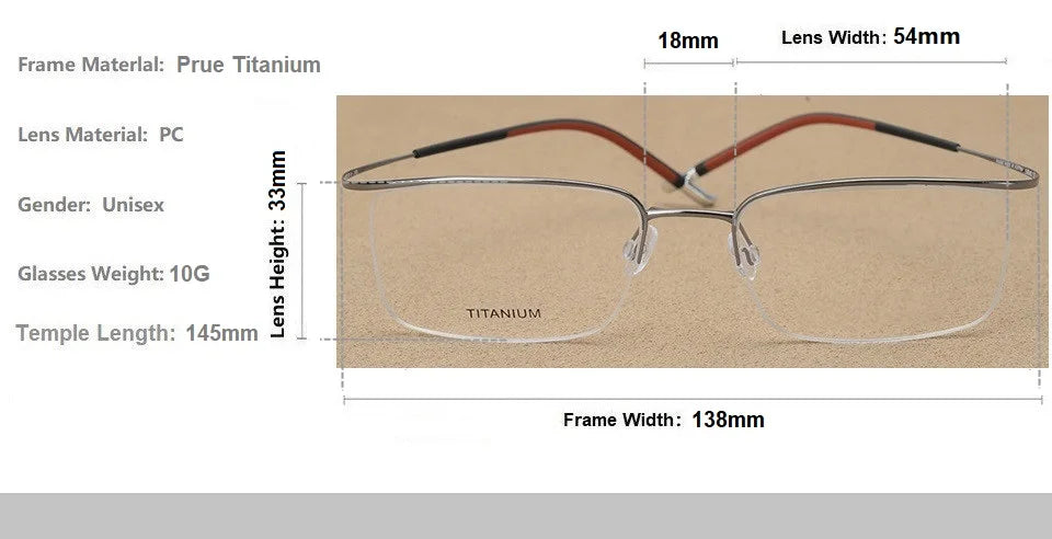 Eleccion Unisex Semi Rim Brow Line Titanium Eyeglasses 13818 Semi Rim Eleccion