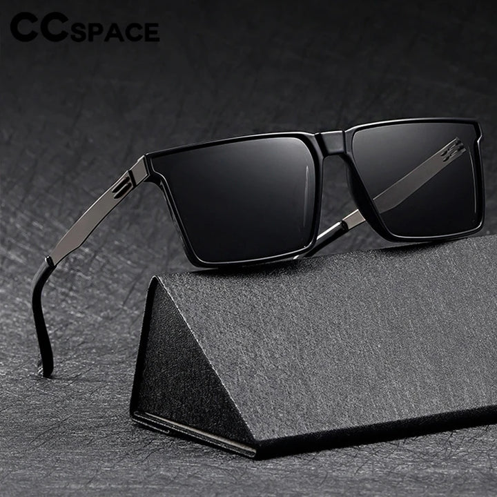 CCspace Men's Full Rim Square Tr 90 Alloy Sunglasses 307543