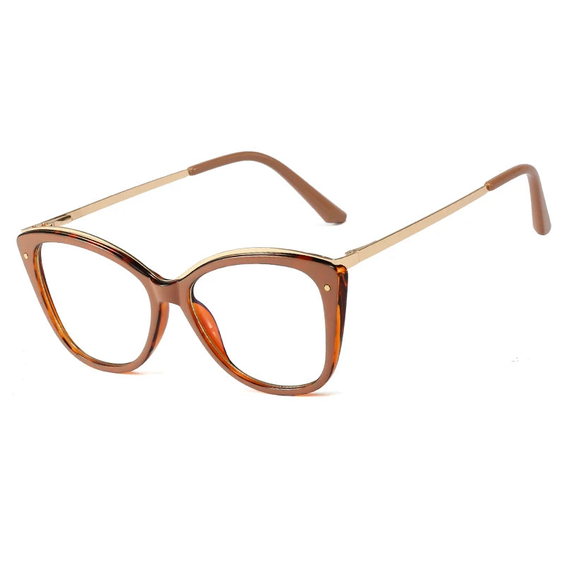 Handoer Women's Full Rim Square Cat Eye Tr 90 Alloy Eyeglasses 95786