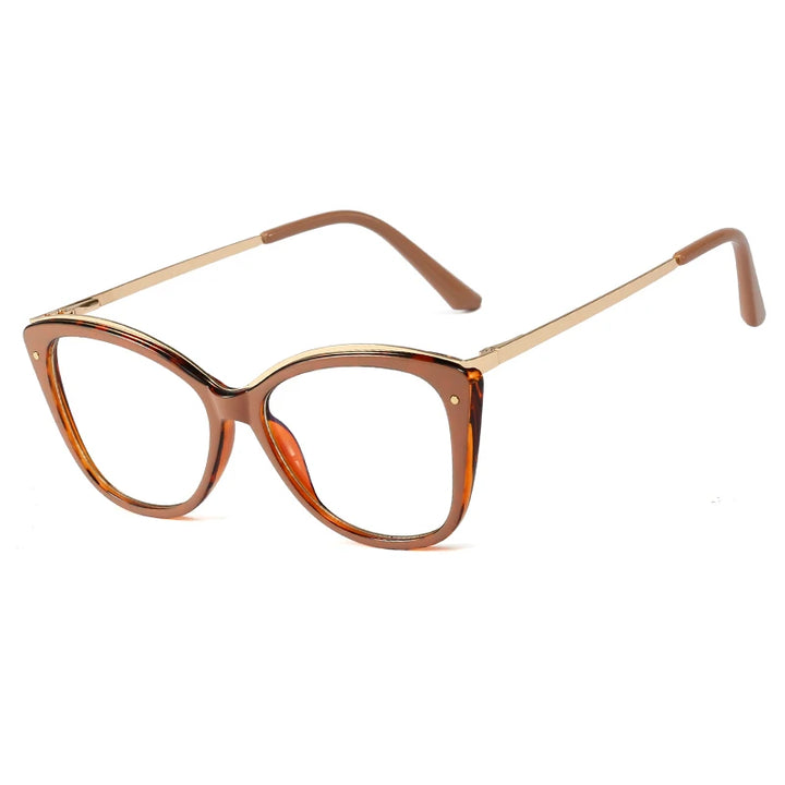 Handoer Women's Full Rim Square Cat Eye Tr 90 Alloy Eyeglasses 95786