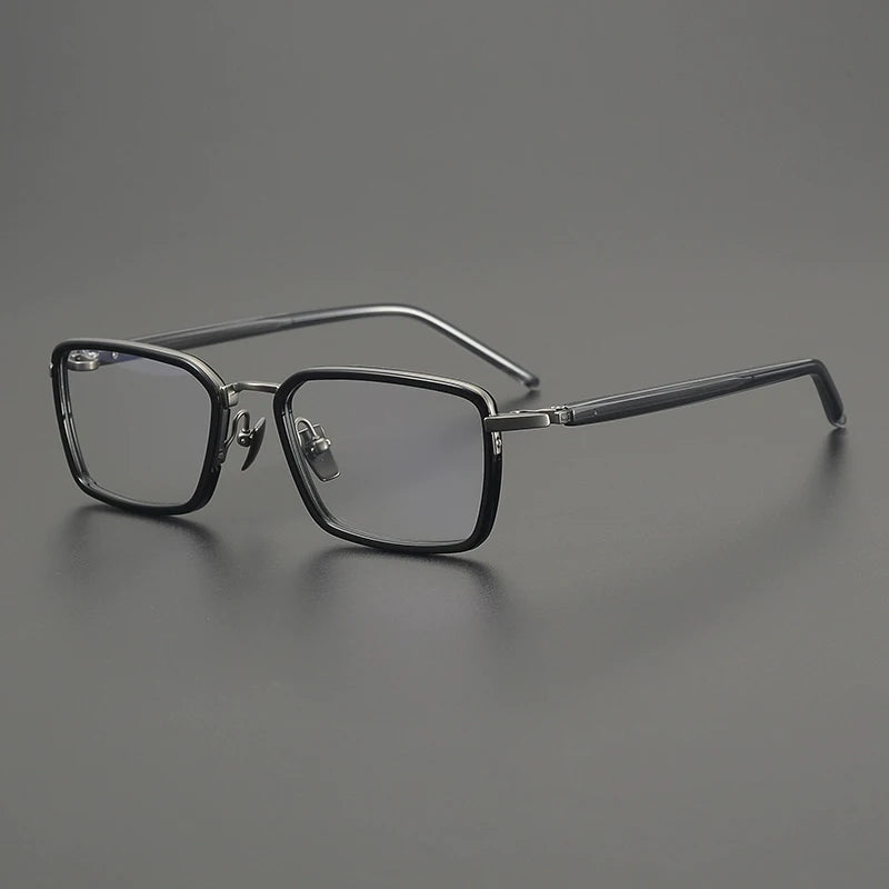 Gatenac Unisex Full Rim Big Square Titanium Acetate Eyeglasses G2172