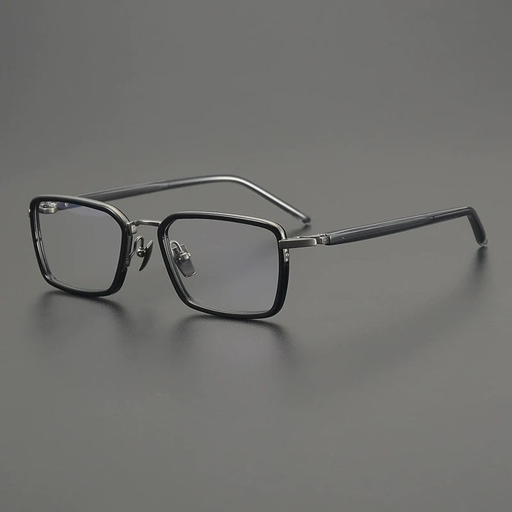 Gatenac Unisex Full Rim Big Square Titanium Acetate Eyeglasses G2172