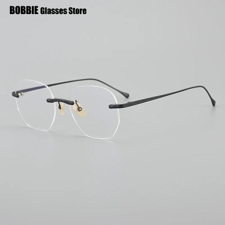 Bobbie Women's Rimless Flat Top Oval Titanium Eyeglasses 935932