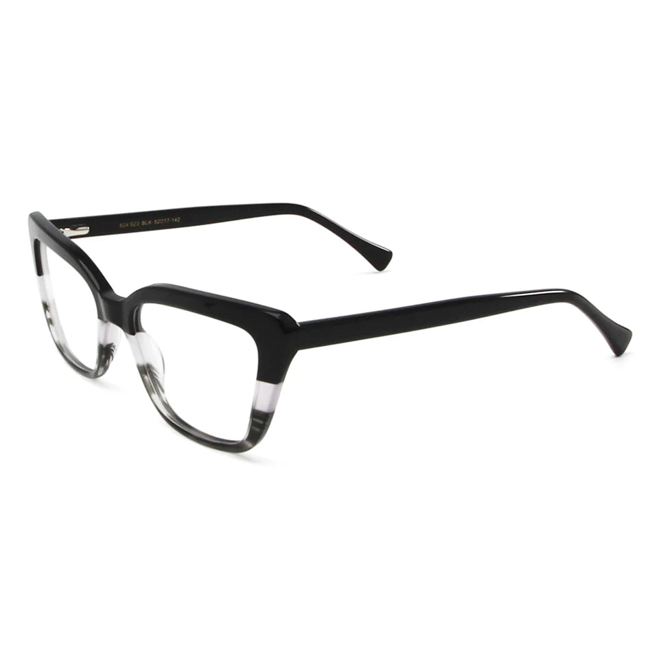 Esnbie Unisex Full Rim Square Cat Eye Acetate Eyeglasses 62423 Full Rim Esnbie   