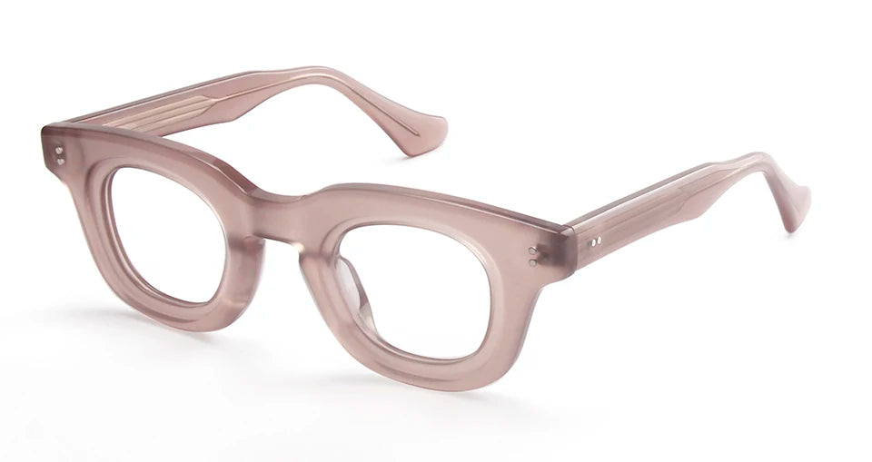 Esnbie Unisex Full Rim Square Scuplted Acetate Eyeglasses 240621