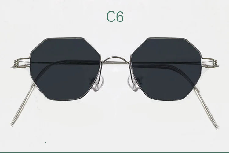 Yujo Unisex Full Rim Polygonal Custom Steel Sunglasses 14134