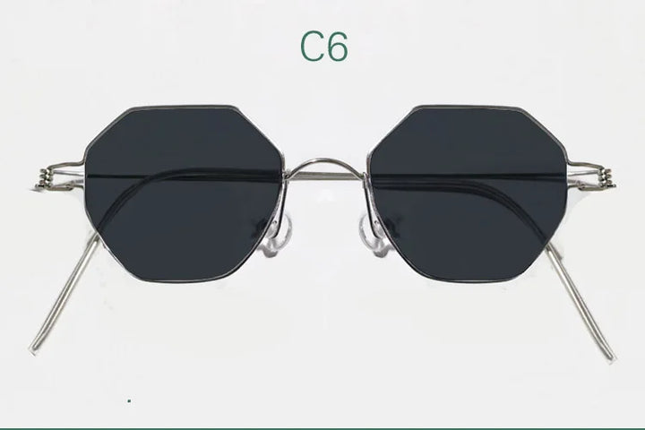 Yujo Unisex Full Rim Polygonal Custom Steel Sunglasses 14134