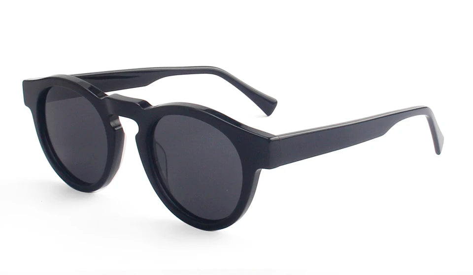Esnbie Unisex Full Rim Oval Round Acetate Sunglasses 241001