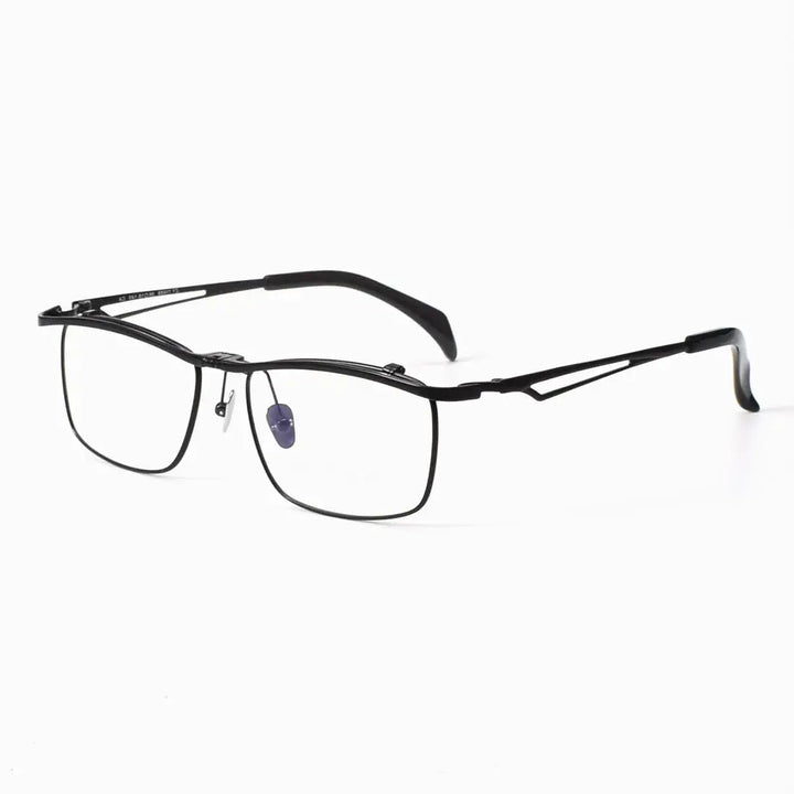 Hdcrafter Unisex Semi-Rimless Square Alloy Frames 300500 FuzWeb
