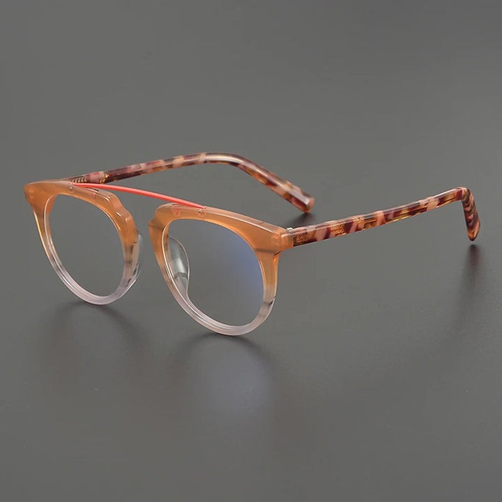 Nobler Unisex Full Rim Flat Top Oval Brow Line Acetate Eyeglasses 48290