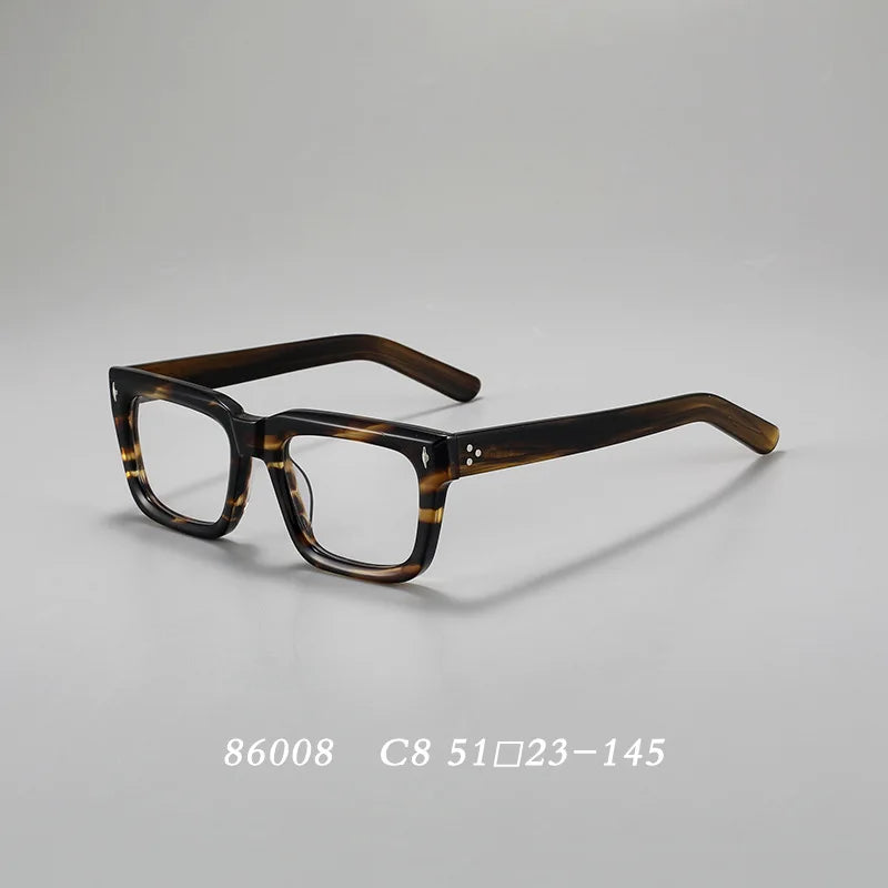 Hdcrafter 86008-1 unisex square acetate prescription eyeglasses — view 13
