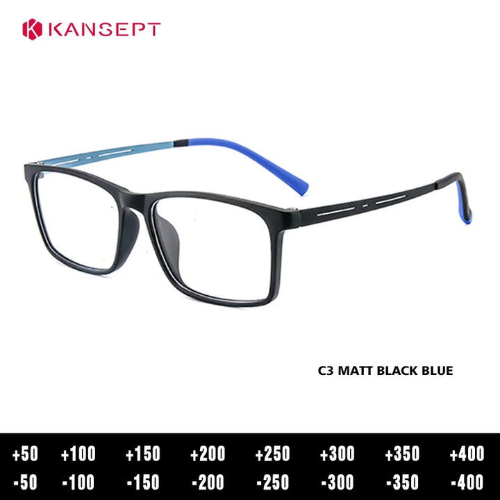 Kansept Unisex Full Rim Square Tr 90 Alloy Reading Glasses 88033