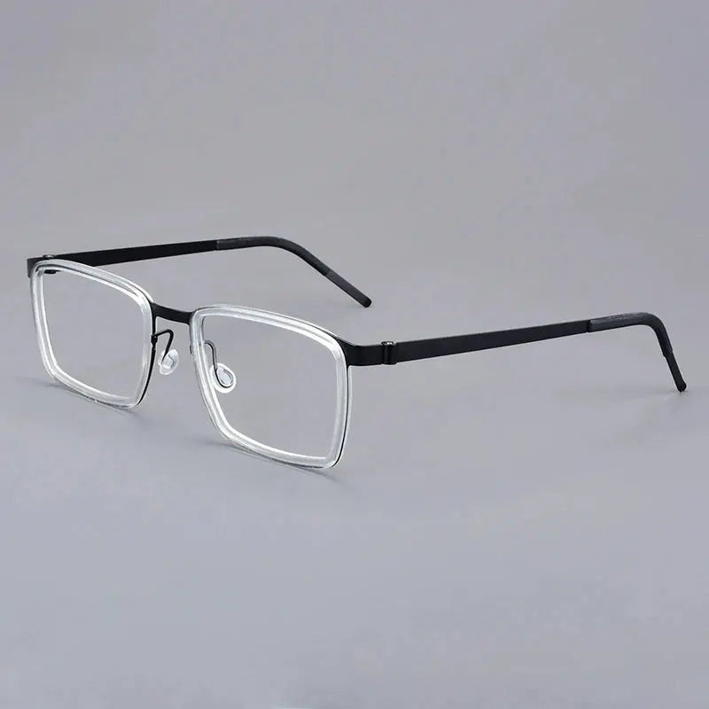 Bobbie 971100 Unisex Square Titanium Acetate Full Rim Frames FuzWeb