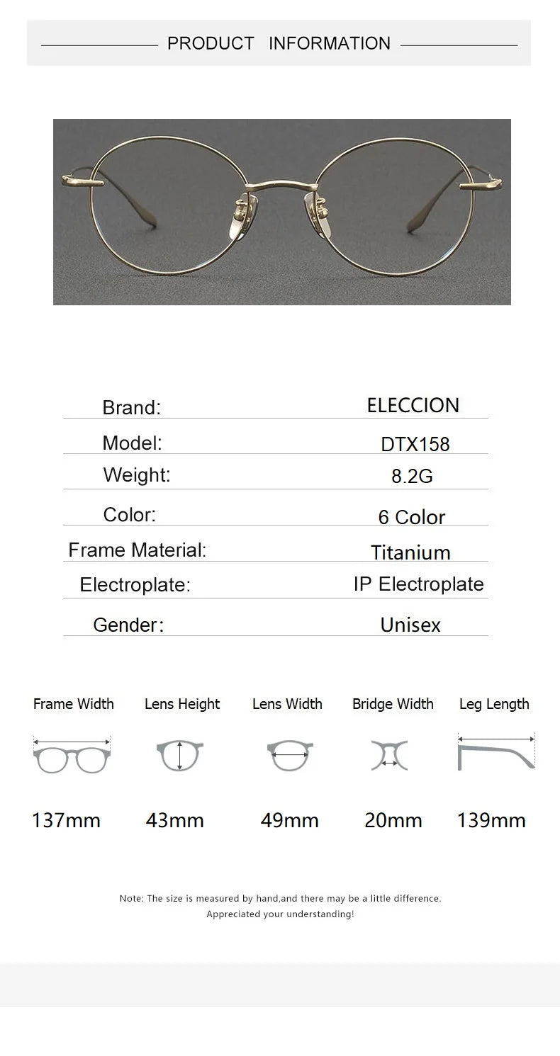 Eleccion Women's Full Rim Round Titanium Eyeglasses 24158 Full Rim Eleccion