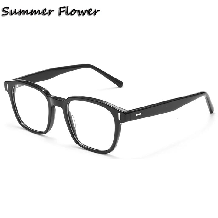 Summer Flower Men's Full Rim Square Brow Line Acetate Eyeglasses 691006