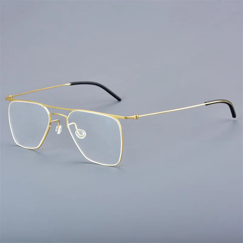 Bobbie Women's Full Rim Square Double Bridge Titanium Eyeglasses 955027