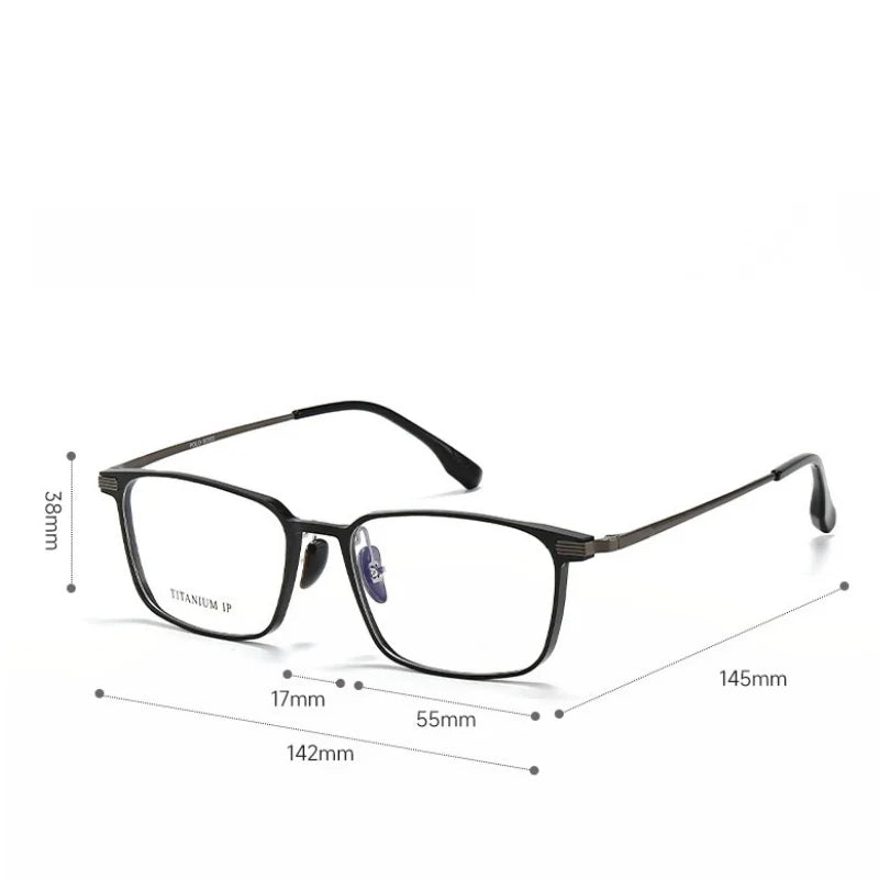 Momoja Unisex Full Rim Square Titanium Eyeglasses 720265