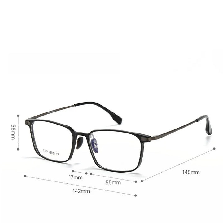 Momoja Unisex Full Rim Square Titanium Eyeglasses 720265