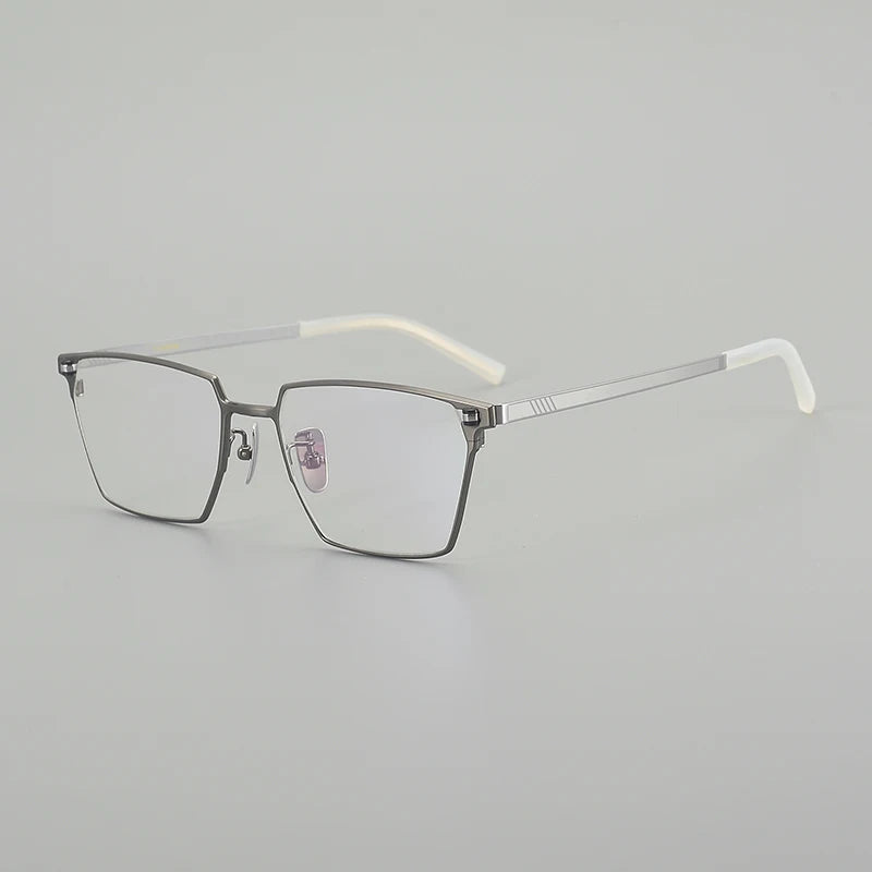 Muzz Men's Full Rim Polygon Square Titanium Eyeglasses 86008