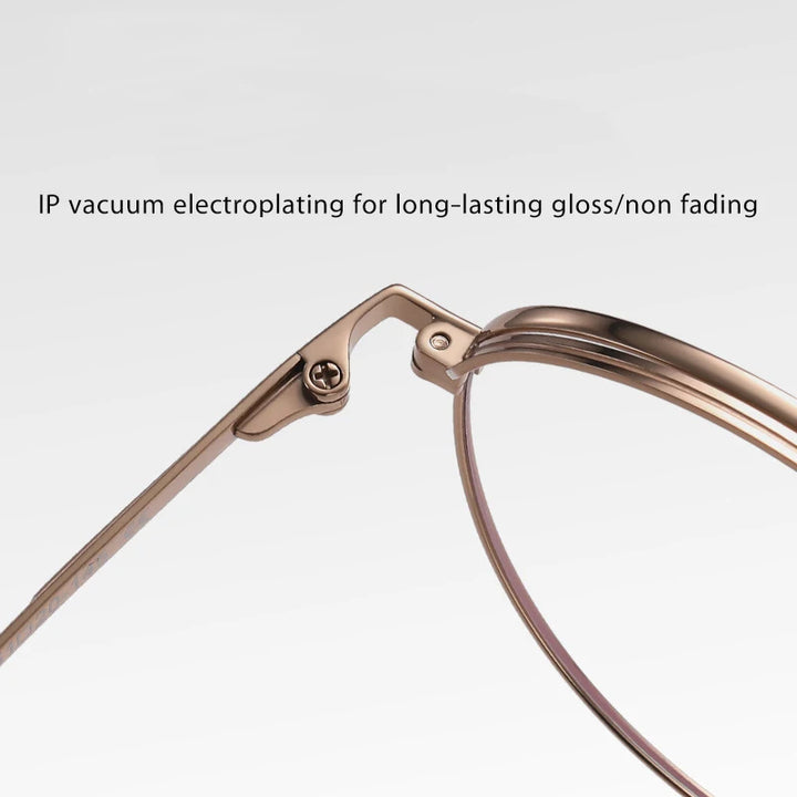 KatKani Unisex Full Rim Round Oval Titanium Alloy Eyeglasses 6226 Full Rim KatKani Eyeglasses   