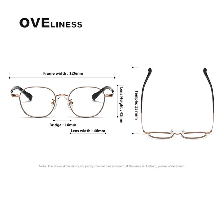 Oveliness Unisex Youth's Full Rim Polygon Titanium Eyeglasses O80941 Full Rim Oveliness   