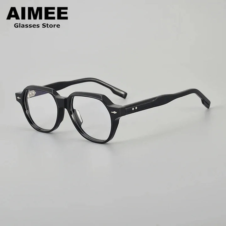 Aimee Unisex Full Rim Flat Top Polygon Acetate Eyeglasses 5317 Full Rim Aimee   