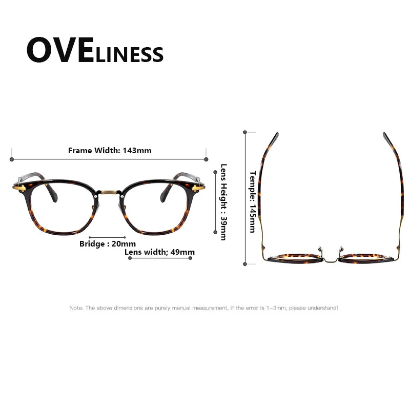 Oveliness Unisex Full Rim Oval Square Titanium Acetate Eyeglasses 369143