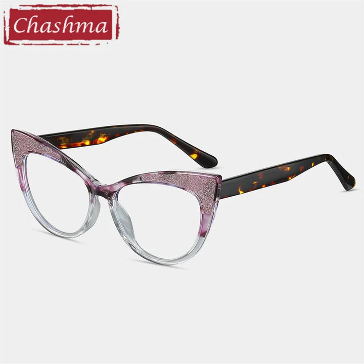 Chashma Ottica Women's Full Rim Cat Eye TR 90 Titanium Eyeglasses 87274