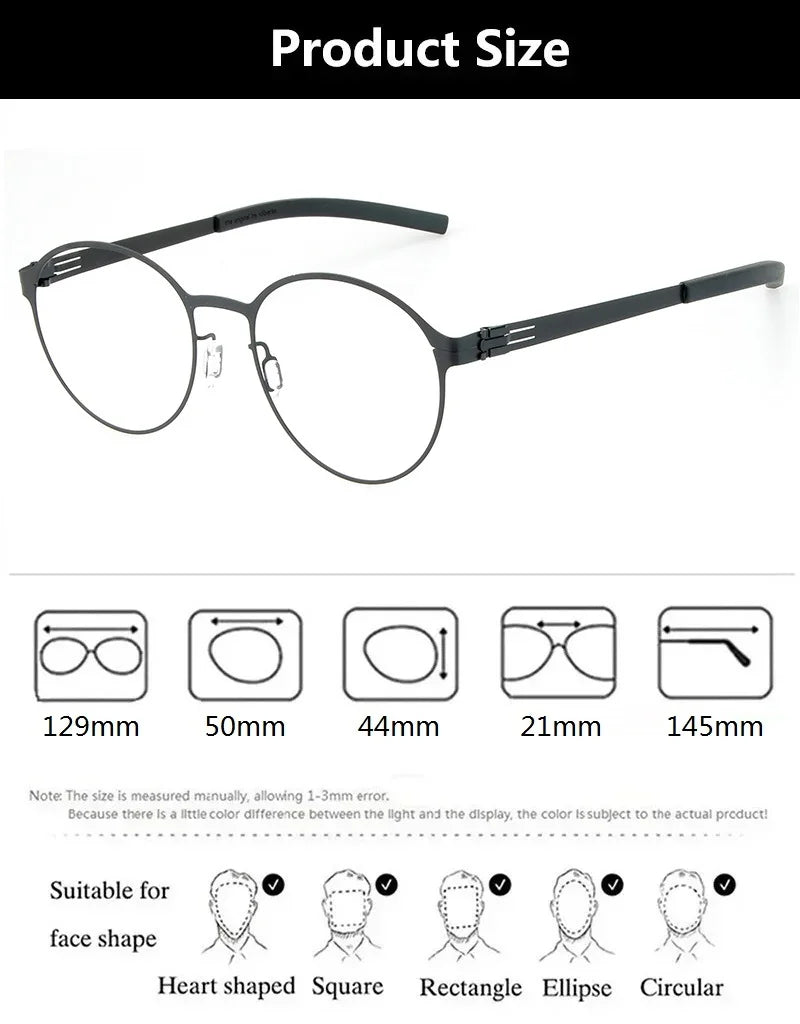 Bobbie Women's Full Rim Oval Round Screwless Steel Eyeglasses 445021