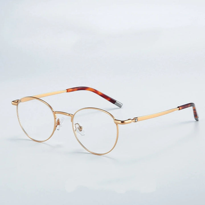 Yimaruili Women's Full Rim Round Titanium Acetate Eyeglasses 905277