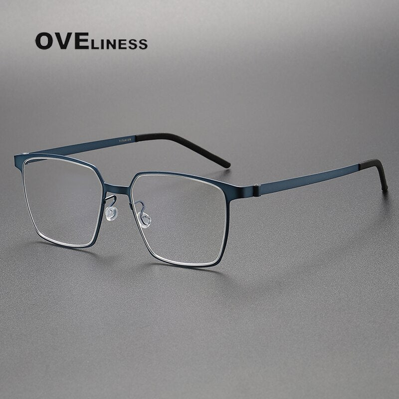 Oveliness Unisex Full Rim Square Titanium Eyeglasses 9637 Full Rim Oveliness   