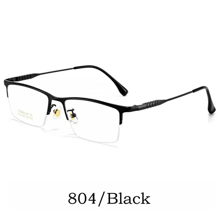 Hdcrafter Unisex Semi Rimless Square Titanium Frames 804100 FuzWeb