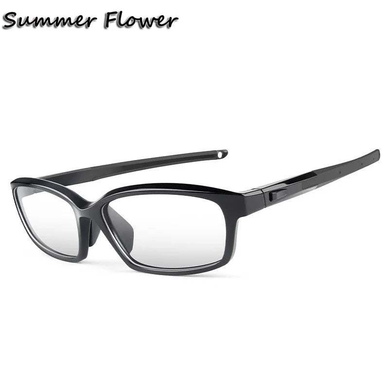 Summer Flower Men's Full Rim Square Tr 90 Titanium Eyeglasses 611018