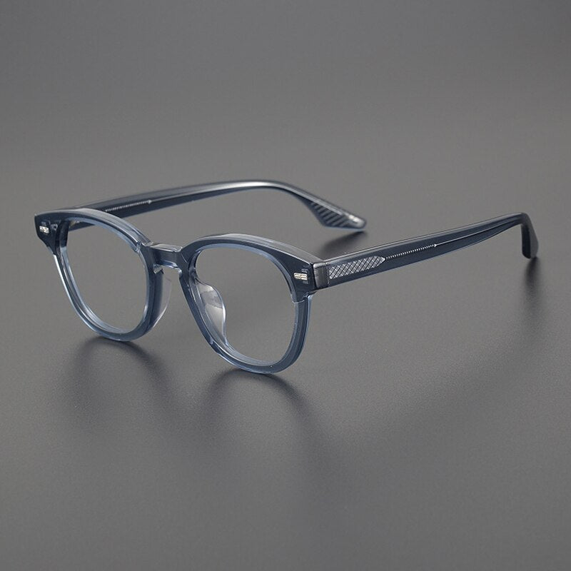 Gatenac Unisex Full Rim Square Acetate Eyeglasses Gxyj1113 Full Rim Gatenac Blue Gray  