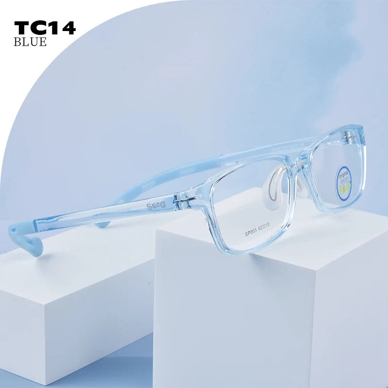 Secg Unisex Youth's Full Rim Square Tr 90 Silicone Eyeglasses 19165 Full Rim Secg TC14  