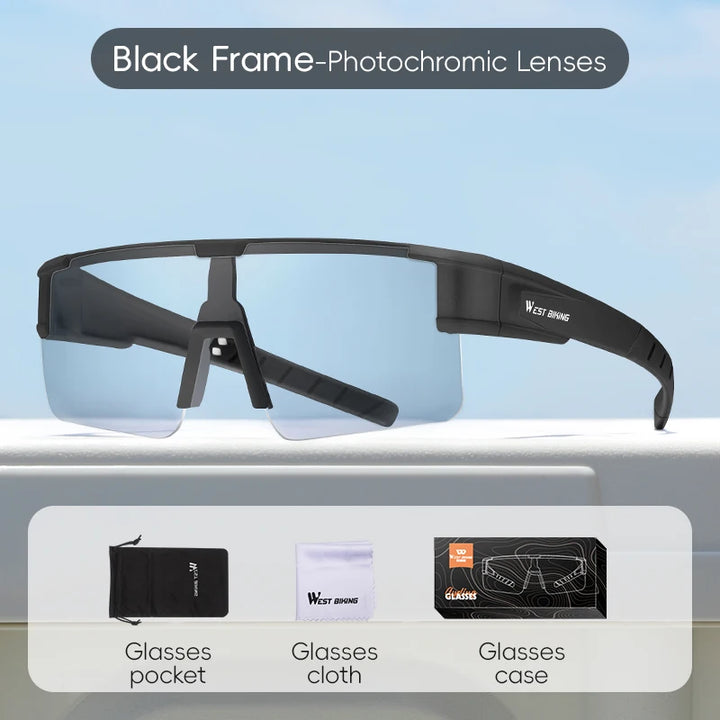 West Biking Unisex Semi Rim Square Over Frame Polycarbonate Sunglasses 770703