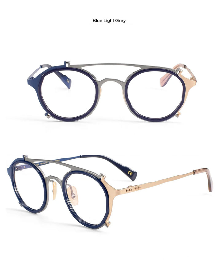 Muzz 0028 unisex round titanium acetate prescription eyeglasses — view 7